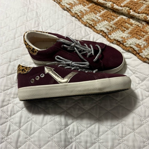 Vintage Havana Jordy Burgundy and Leopard Sneakers - Picture 1 of 9